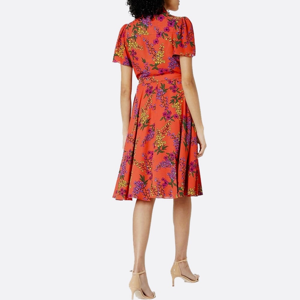 Nanette Lepore Terracotta Flutter Sleeve
Chiffon Floral Print Shirtdress Size 14 - Picture 2 of 10